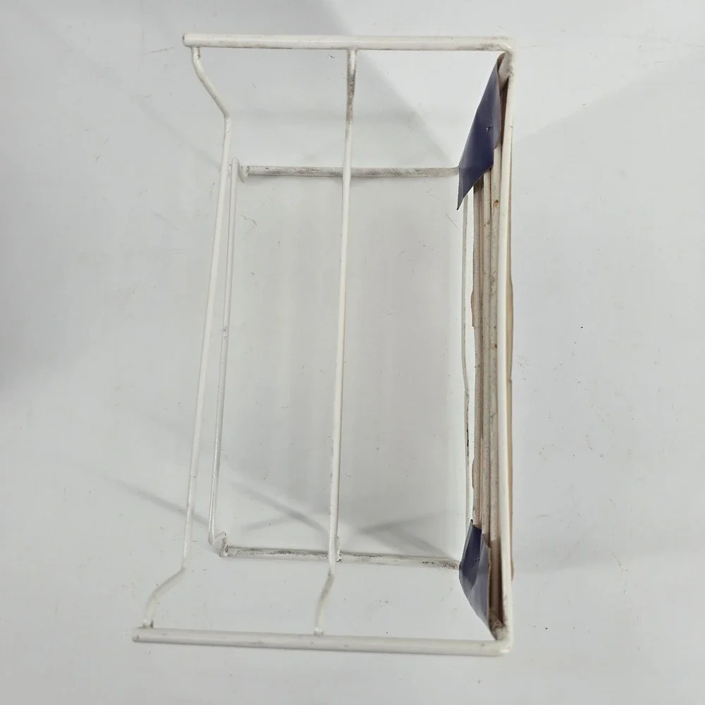 Grayline Vintage Ice Cube 3 Tray Stacker Freezer Organizer White Vinyl Coated